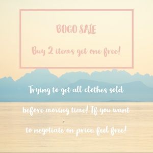 Assorted Clothing Items Buy 2 get one FREE!